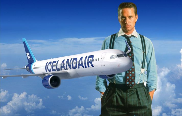 Michael Douglas lék Gordon Gekko í kvikmyndinni Wall Street sem kom út árið 1987. Í hlutabréfagreiningu sem fjallar um Icelandair spyr greinandi: Hvar er Gordon Gekko? Í myndinni var markaðsvirði flugfélags komið undir upplausnarvirði. Gekko hagnaðist á innherjaupplýsingum frá verkalýðsfélögunum og að leysa félagið upp.