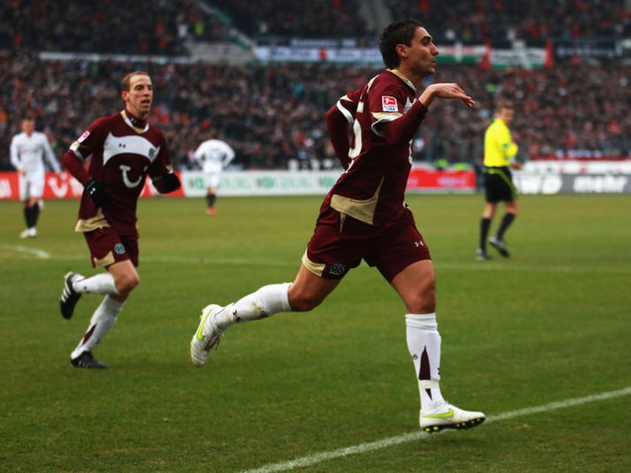 Mohammed Abdellaoue fagnar marki með Hannover.