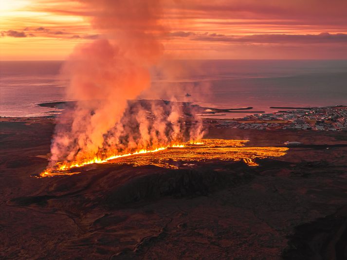 Gosstöðvarnar norðan við Grindavík