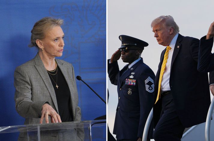 Þorgerður Katrín Gunnarsdóttir utanríkisráðherra og Donald Trump forseti Bandaríkjanna.