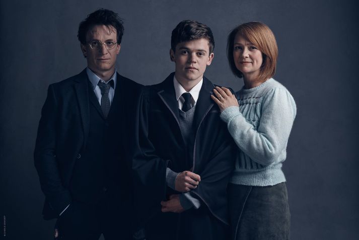 Svona lítur Potter fjölskyldan út í dag. Frá vinstri; Harry, Albus og Ginny.