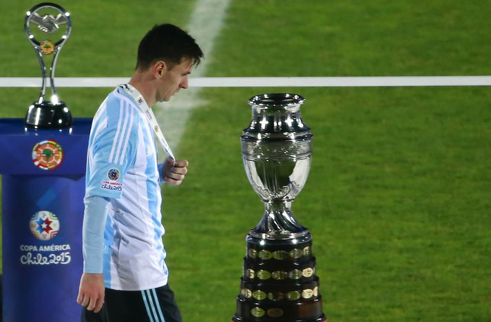 Lionel Messi gengur ekkert að vinna titla með Argentínu.