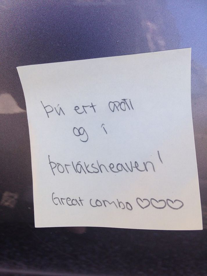 Dæmi um skilaboð sem íbúar Þorlákshafnar hafa orðið varir við.