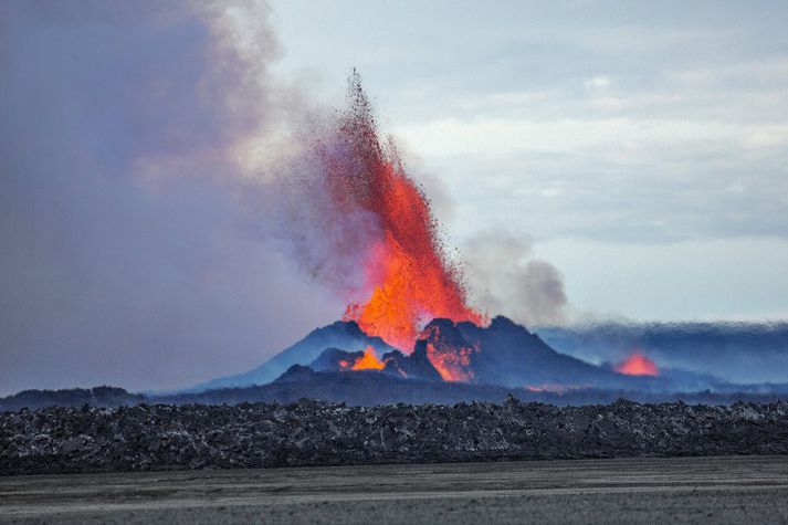 Eldgosið í Holuhrauni laðaði að fjölda fólks.