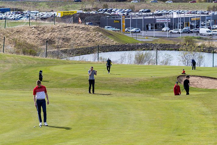 Kylfingar við leik í Grafarholtinu, öðrum tveggja golfvalla Golfklúbbs Reykjavíkur. 