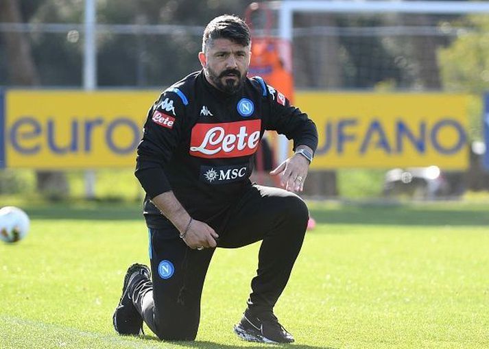 Gattuso á æfingu Napoli.