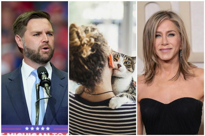 JD Vance segir demókrata barnlausar kattarkonur. Jennifer Aniston segist ekki trúa því að mögulegur varaforseti láti slíkt út úr sér.