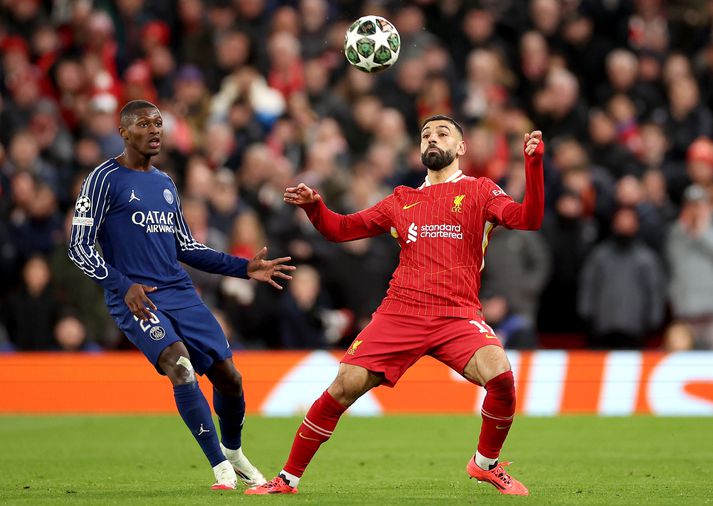 Mohamed Salah og félagar í Liverpool féllu úr leik fyrir Paris Saint-Germain í sextán liða úrslitum Meistaradeildar Evrópu á síðasta tímabili. PSG fór alla leið og vann keppnina í fyrsta sinn.