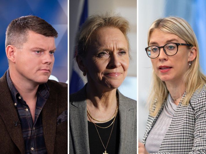 Diljá Mist Einarsdóttir spurði Þorgerði Katrínu Gunnarsdóttur um afgreiðslu viðtalsbeiðna. Stefán Einar Stefánsson hefur ítrekað gagnrýnt ráðherrann fyrir að þiggja ekki boð í Spursmál.