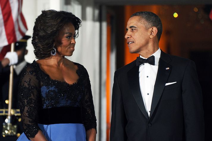 Michelle og Barack Obama.