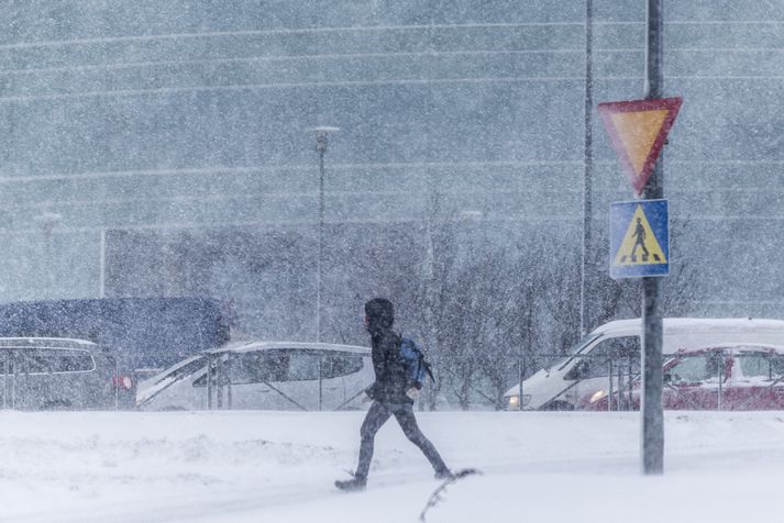 Veðrið verður gengið niður í höfuðborginni á milli klukkan 21 og 22 í kvöld.