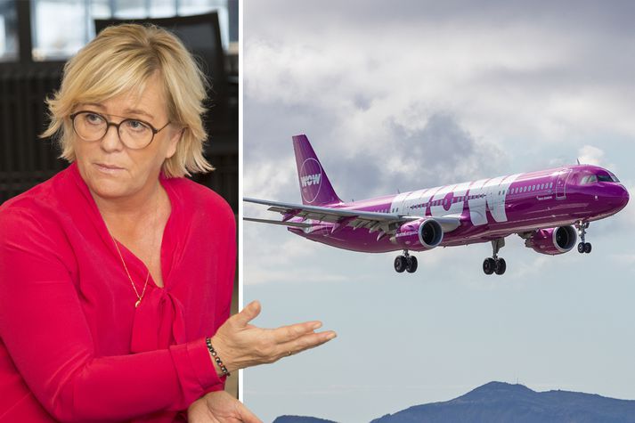 Birna Einarsdóttir bankastjóri Íslandsbanka fyrir að hafa átt í viðræðum við WOW Air.