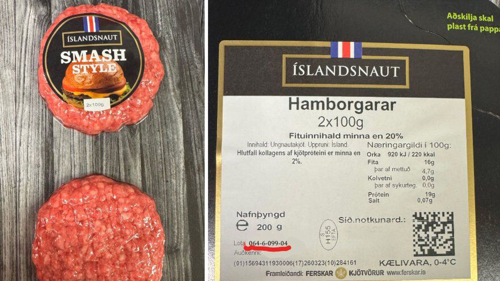 Inn­kalla Smash Sty­le ham­borgara vegna salmonellu