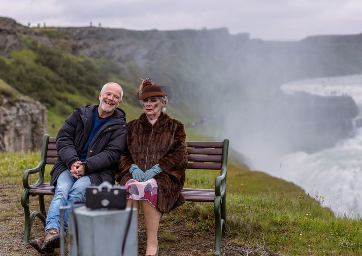 Hilmar Oddsson og Kristbjörg Kjeld á tökustað á myndinni Á ferð með mömmu. Þau fengu bæði Edduverðlaun í gærkvöldi.