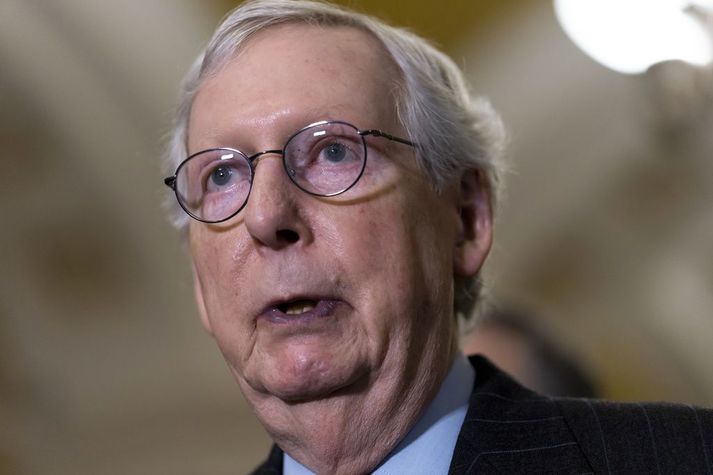 Mitch McConnell er þaulsetnasti leiðtogi repúblikana í öldungadeild Bandaríkjaþings. Hann tók fyrst sæti í deildinni árið 1984.