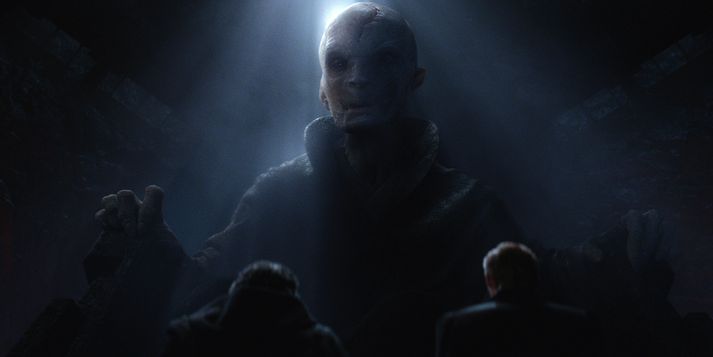 Myrkrahöfðinginn Snoke sem virðist stjórna öllum illmennum í Star Wars-heiminum í dag.