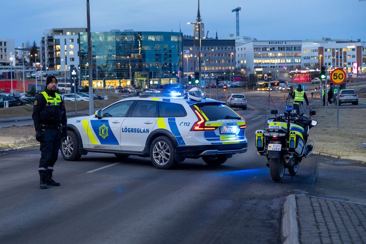 Frá vettvangi slyssins upp úr klukkan hálf ellefu í morgun.