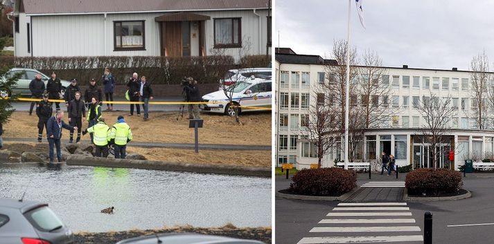 Ungi drengurinn sem lenti í sjálfheldu í Reykdalsstíflu er komin á Barnaspítala Hringsins.