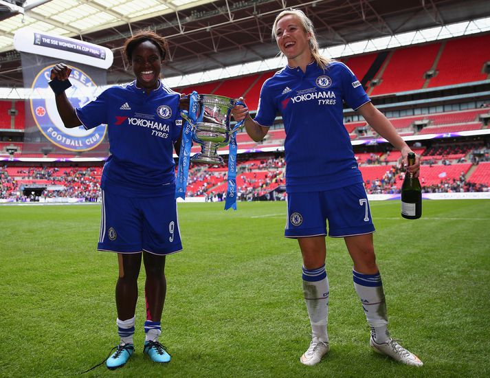 Kvennalið Chelsea varð enskur bikarmeistari á dögunum.