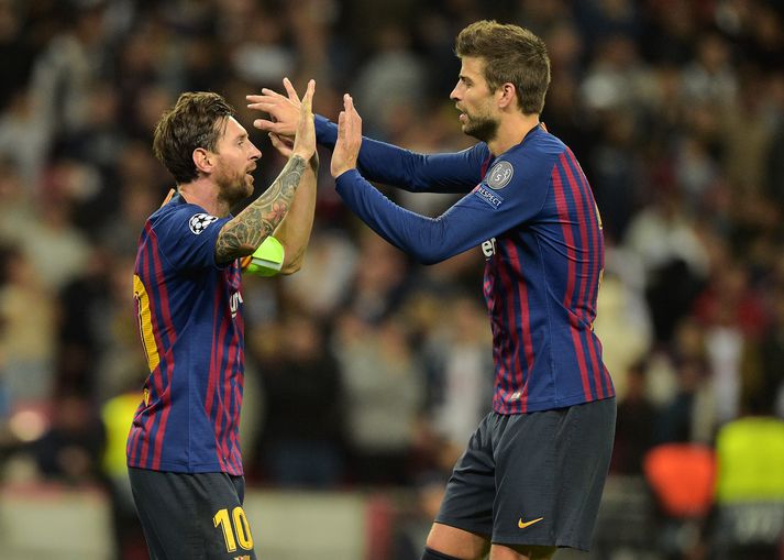 Jafnaldarnir Messi og Pique hafa unnið fjölda titla með Barcelona.