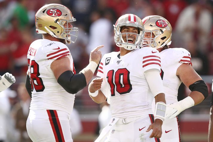 Það er gaman hjá Garoppolo og félögum í 49ers.