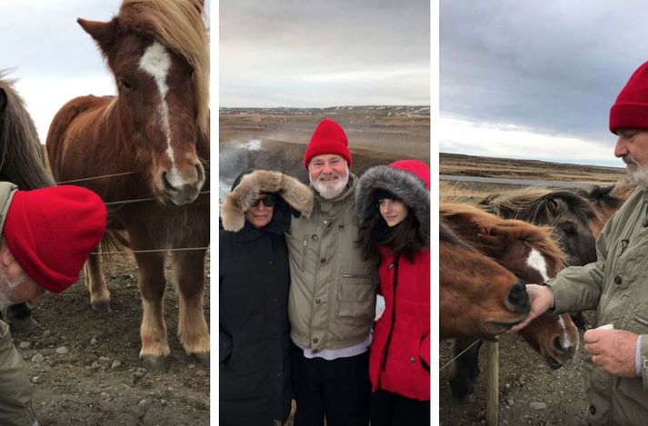 Rob Reiner með fjölskyldunni á Suðurlandinu.