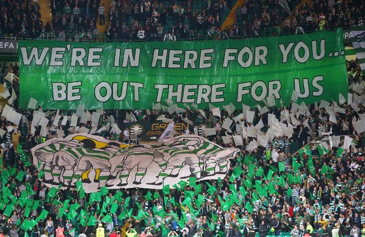 Stuðningsmenn Celtic eru þekktir fyrir að vera hressir og kátir.