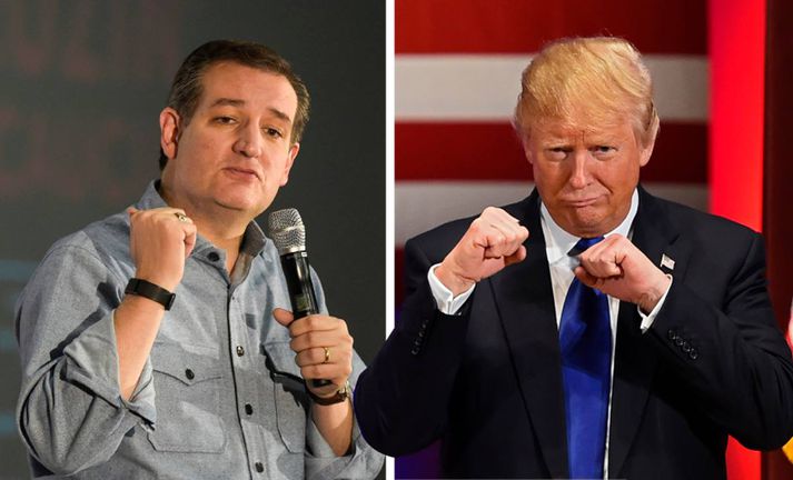 Ted Cruz og Donald Trump.