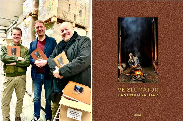 Kristbjörn Helgi Björnsson, Úlfar Finnbjörnsson og Karl Petersson höfundar bókarinnar.