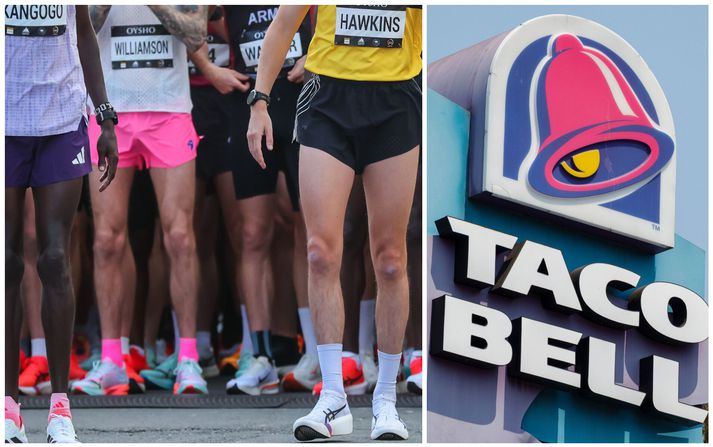 Hlaupararnir urðu að stoppa reglulega á Taco Bell veitingastaðnum.
