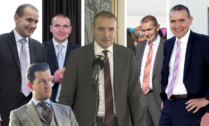 Þessar myndir af Guðni eru allar teknar frá því að hann varð forseti. Myndin af honum í miðjunni er frá því á Bessastöðum í dag.
