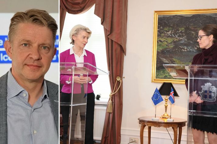 Bogi Nils Bogason, forstjóri Icelandair, var ánægður að heyra Ursulu von der Leyen viðurkenna sérstöðu Íslands á blaðamannafundi með Katrínu Jakobsdóttur í gær.