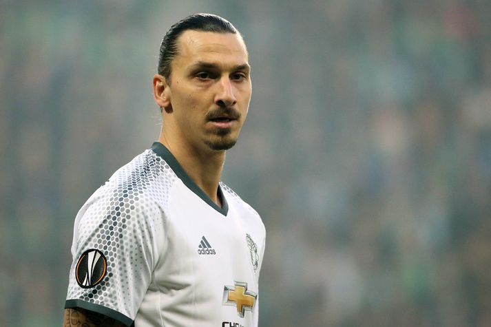 Zlatan í leik gegn St. Etienne á dögunum en hann verður 36 ára á þessu ári.