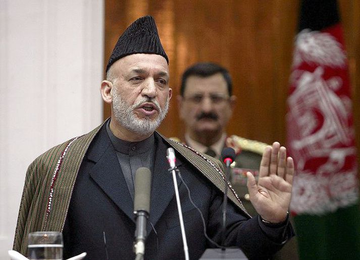 Hamid Karzai gagnrýndi herlið Vesturlanda við þingsetningu í vikunni.