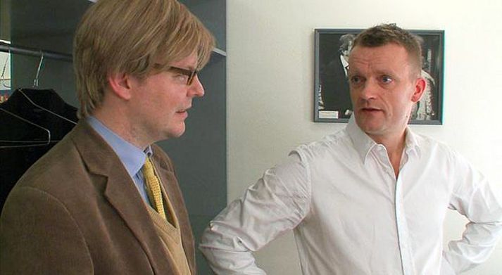 Gunnar Hansson, skapari Frímanns, lýsir Frank sem miklum snillingi. Gunnar heimsótti Frank fyrir skemmstu, sá uppistands-sýninguna hans á Jótlandi og fór á smá pöbbarölt í Hortense.
F65011209 Frímann og
