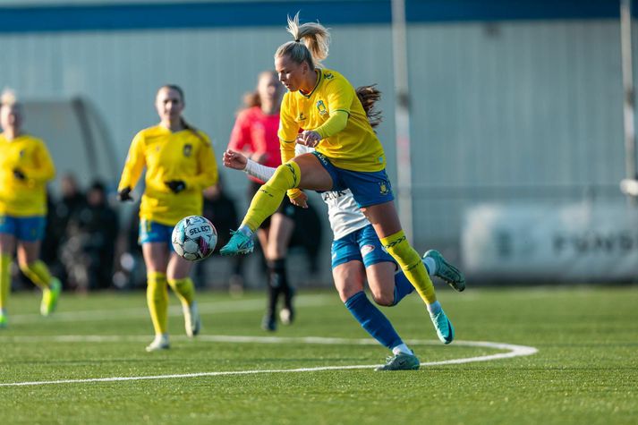 Hafrún Rakel gekk til liðs við Bröndy fyrir tímabilið og skoraði mark í fyrsta leik fyrir félagið