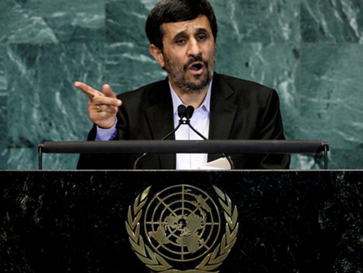Mahmoud Ahmadinejad forseti Írans ávarpaði allsherjarþing SÞ í kvöld.