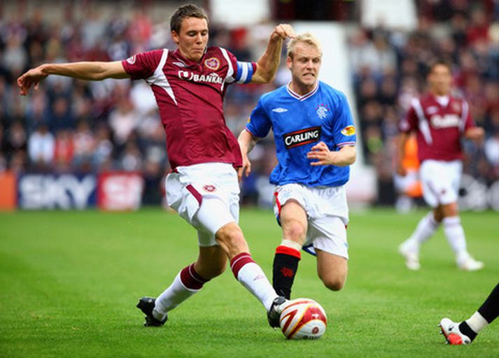 Eggert Gunnþór Jónsson í leik með Hearts.