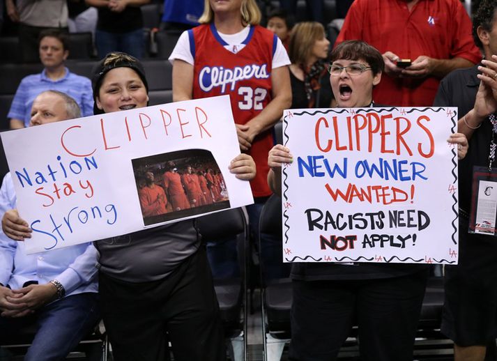 Stuðningsmenn Clippers vilja ekki sjá Sterling aftur.