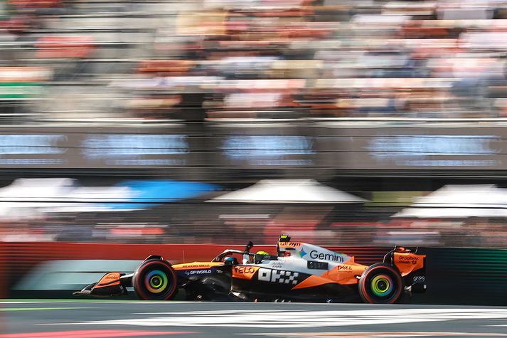 Lando Norris ræsri fremstur í mexíkóska kappakstrinum á morgun.