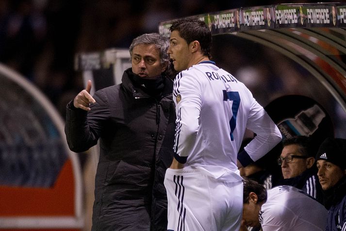 Mourinho ræðir við Ronaldo er hann stýrði Real Madrid.