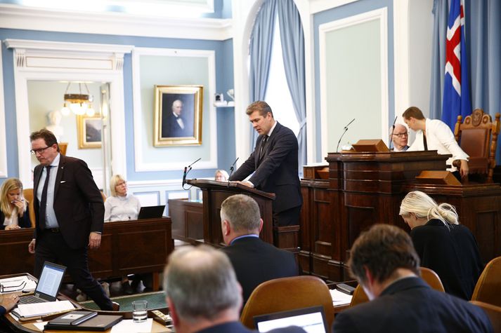 Bjarni Bendiktsson, forsætisráðherra og formaður Sjálfstæðisflokksins, á Alþingi í dag.