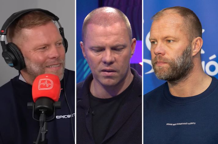 Svona má sjá þróun Eiðs Smára frá hægri til vinstri. Árið 2022 sem aðstoðarlandsliðsþjálfari, í febrúar 2025 sem álitsgjafi á Vellinum og nú í lok ágústmánaðar hjá Dr. Football.