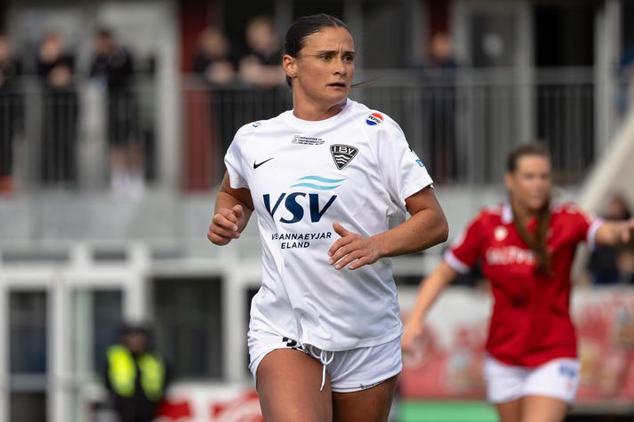 Allison Grace Lowrey skoraði tvö mörk fyrir ÍBV í Vestmannaeyjum í kvöld en hún hefur verið ómetanleg fyrir Eyjaliðið í sumar.