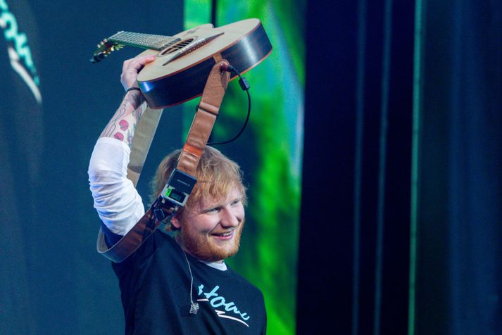 Ed Sheeran á tónleikum í Madríd í júní.