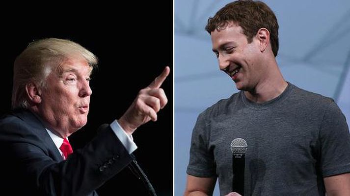 Donald Trump er hrifinari af Twitter en Facebook-veldi Marks Zuckerberg.