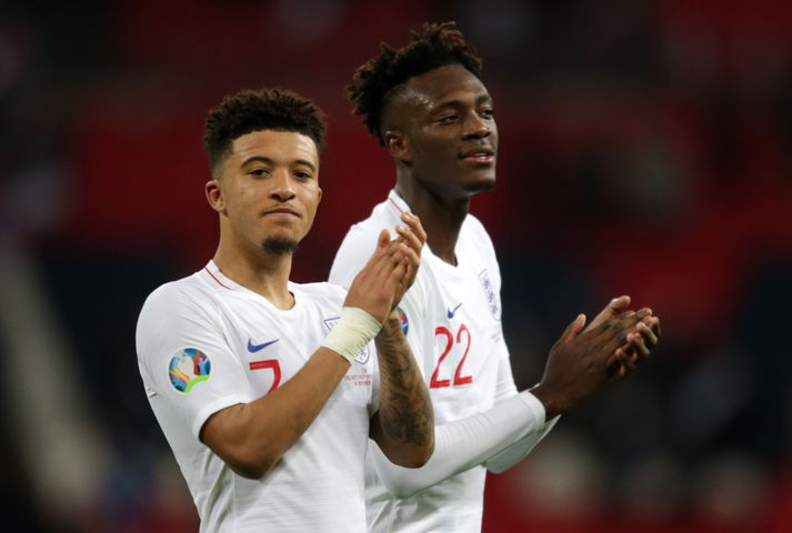 Jadon Sancho og Tammy Abraham verða að öllum líkindum í landsliðshópi Southgate sem mætir til Íslands.