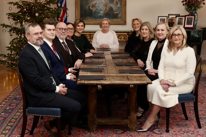 Frá ríkisráðsfundi á Bessastöðum.