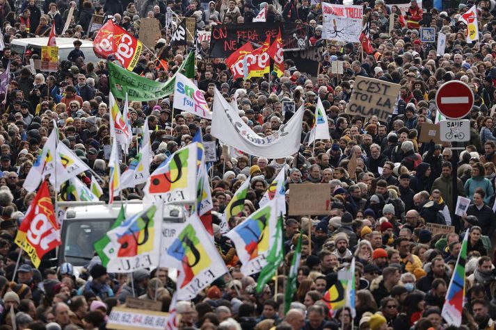 Mótmælt í Nantes í dag.