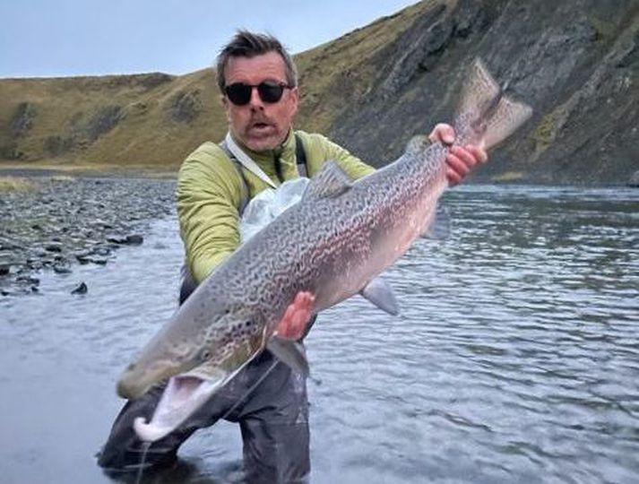 Einn af stórlöxunum sem veiddust í Stóru Laxá í sumar